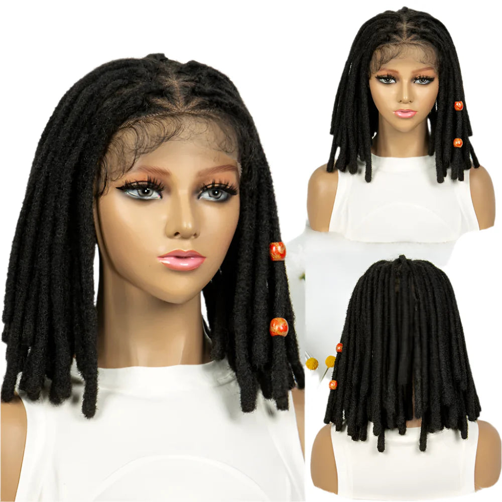 Short Locs Cornrow Braids Wig | Full Lace | Baby Hair | African Inspired