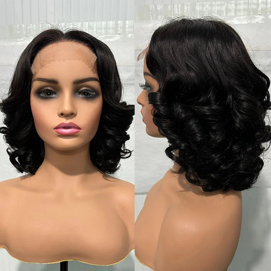 Malaysian Hair | Double Drawn | P4 27 | Ombre | Highlight | Bouncy Wave | Wear and Go | Glueless | Human Hair | Bob Curly Wigs