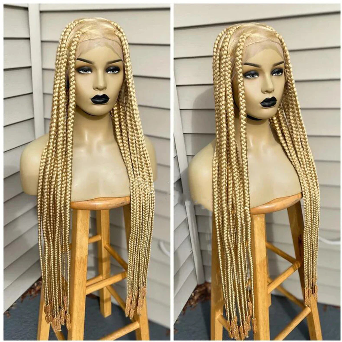 Ready-to-Ship 28" Center Part Box Braids Wig | 13x4 Lace Front | Middle Part | Kanekalon