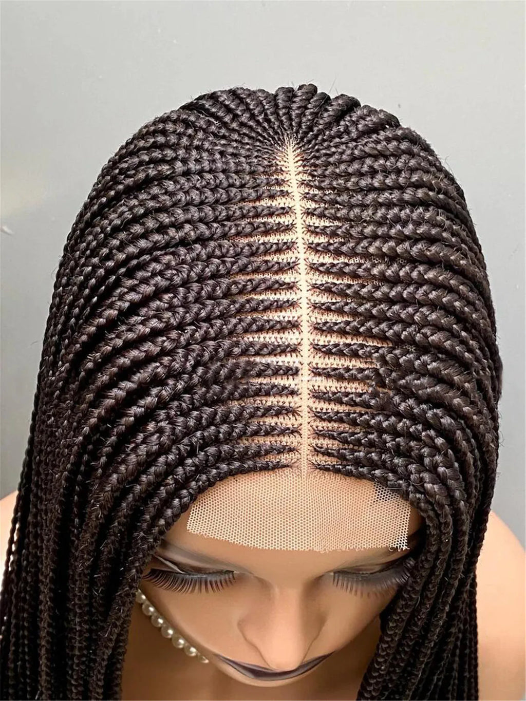 Ready-to-Ship 28" Center Part Box Braids Wig | 13x4 Lace Front | Middle Part | Kanekalon