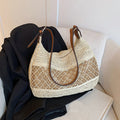 Large Capacity Summer Straw Weaving Shoulder Bag | Women's Handmade Crochet Beach Handbag & Woven Hollow Out Underarm Knitting Bag
