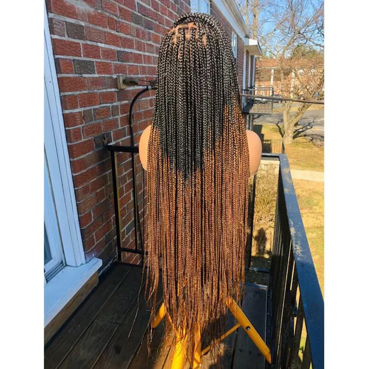 Ready-to-Ship 28" Center Part Box Braids Wig | 13x4 Lace Front | Middle Part | Kanekalon