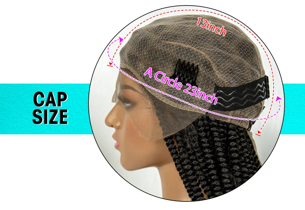 KIMA Short Box Braids Wig with Bantu Tips | Full Lace Crochet Twists