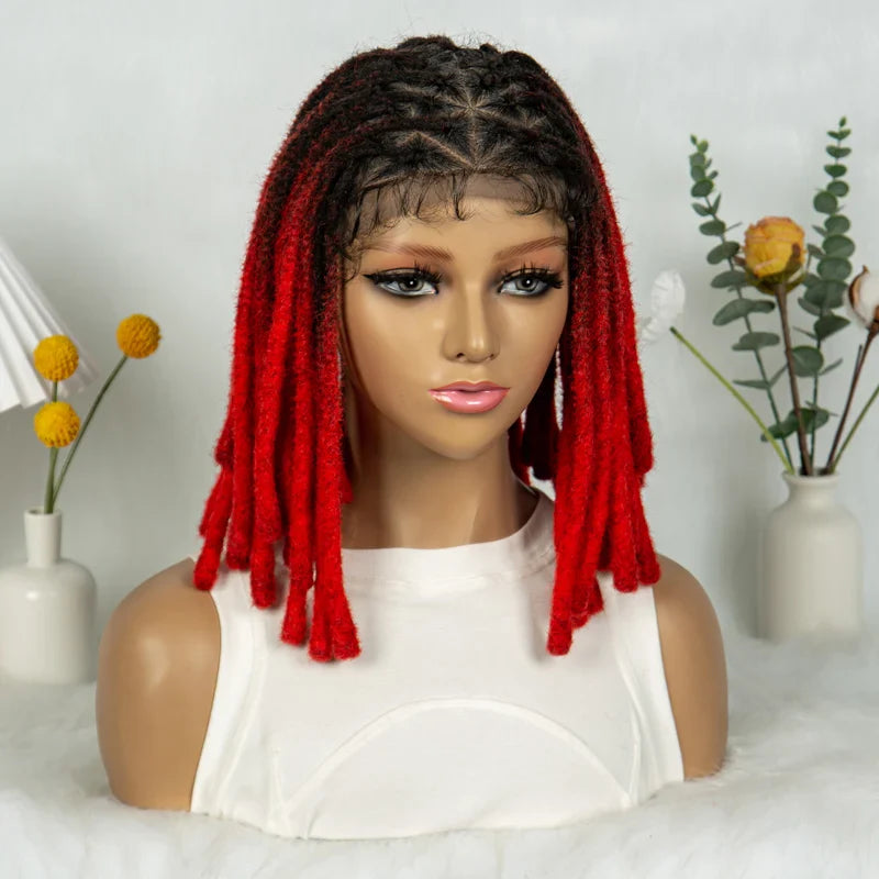 Short Locs Cornrow Braids Wig | Full Lace | Baby Hair | African Inspired
