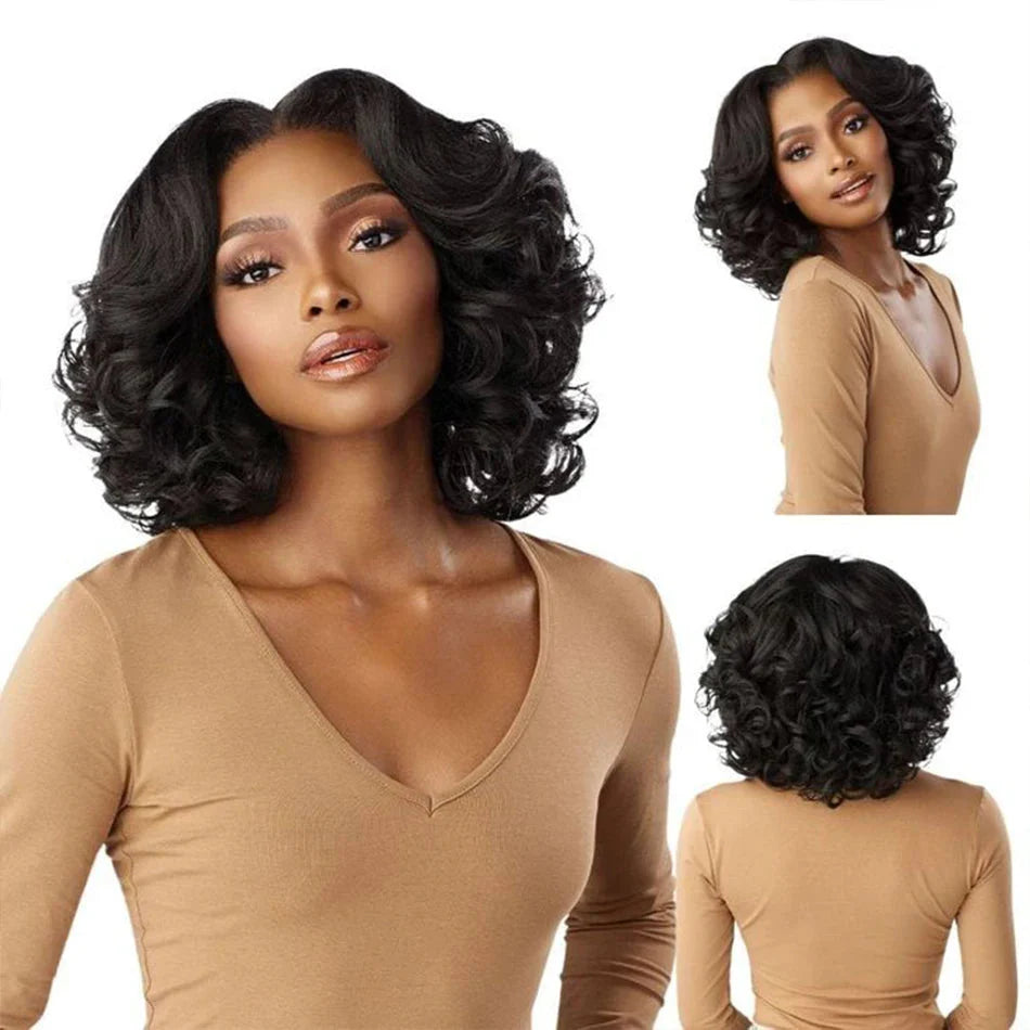 Malaysian Hair | Double Drawn | P4 27 | Ombre | Highlight | Bouncy Wave | Wear and Go | Glueless | Human Hair | Bob Curly Wigs