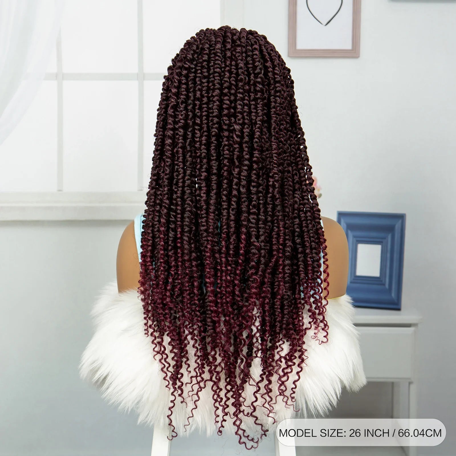 Burgundy Knotless Twist Dreadlocks Lace Front Wig | Crochet Braids | Full Lace | Black Women