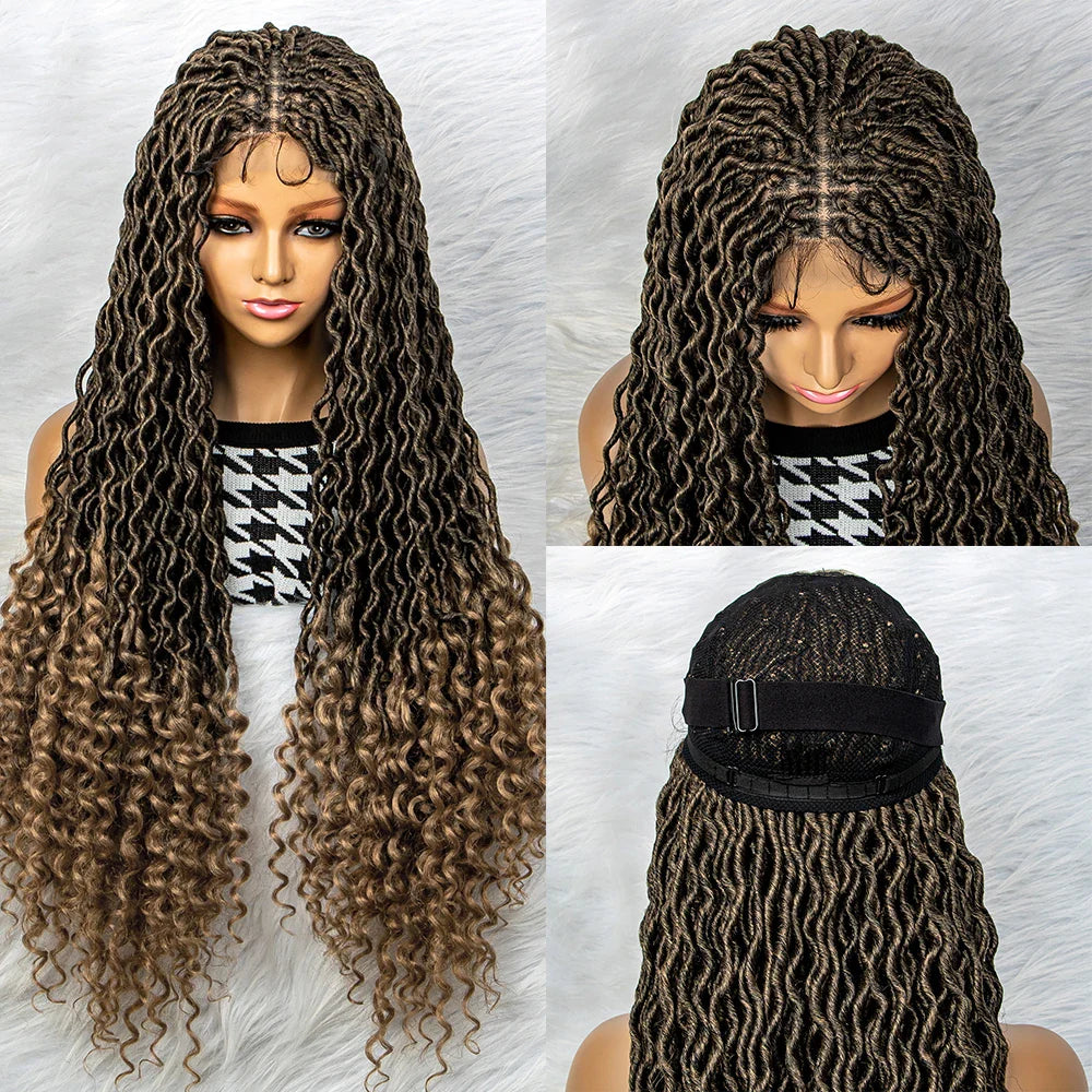Goddess Box Braids Wig | Curly Ends | Full Lace | Crochet Hair | Black Women