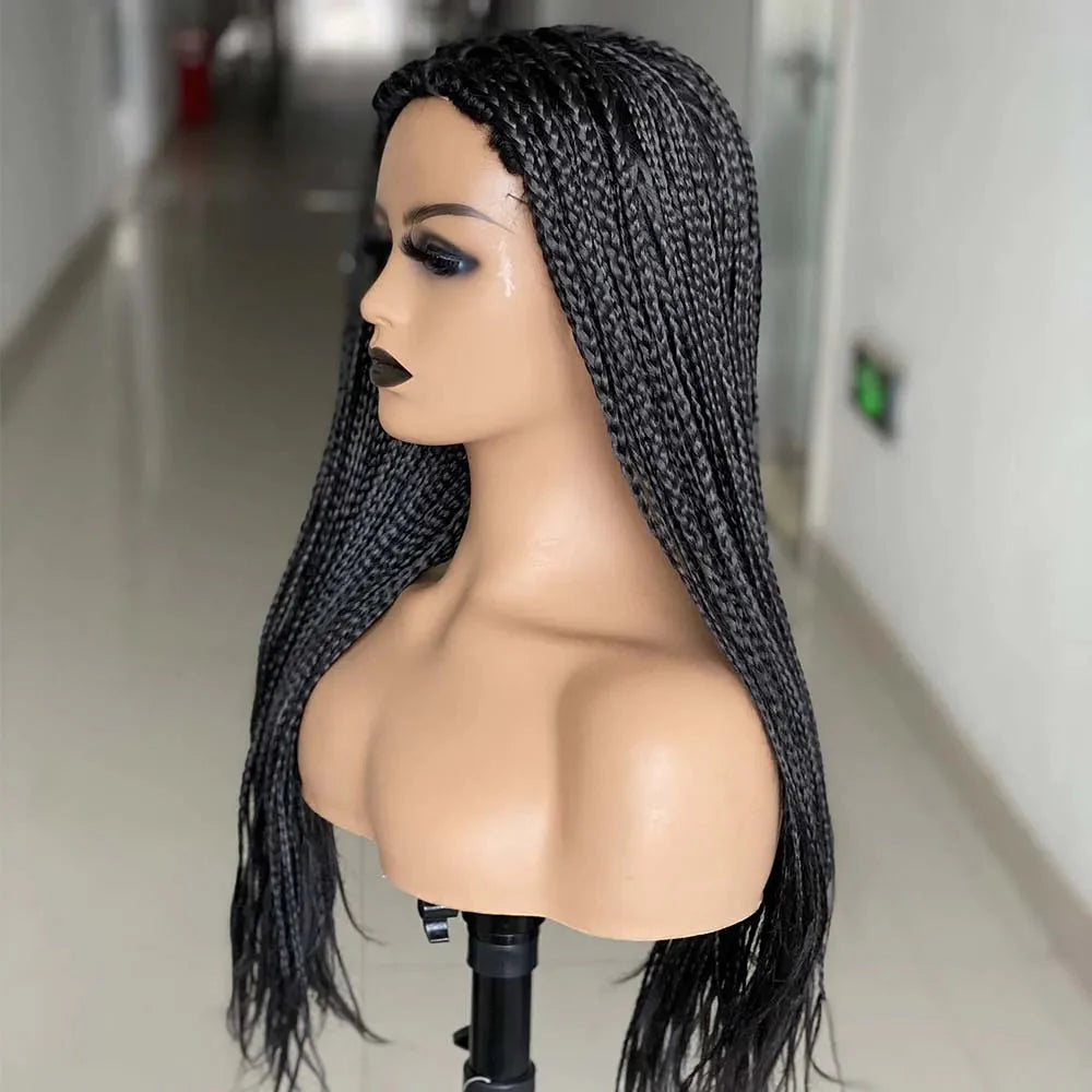 Ombre Box Braided Wig | Fake Scalp | 26"+ Long Straight Braids | Synthetic Braiding Hair | Cosplay & Daily Use