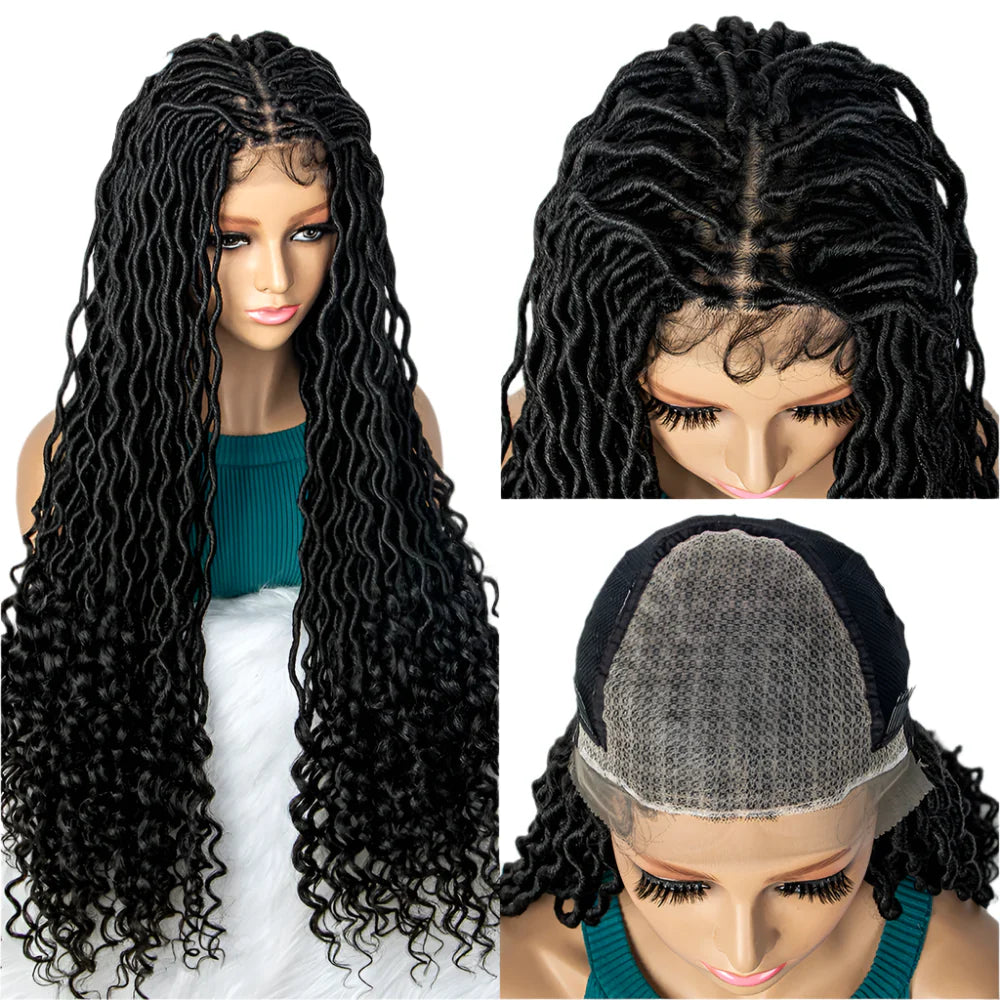 Goddess Box Braids Wig | Curly Ends | Full Lace | Crochet Hair | Black Women