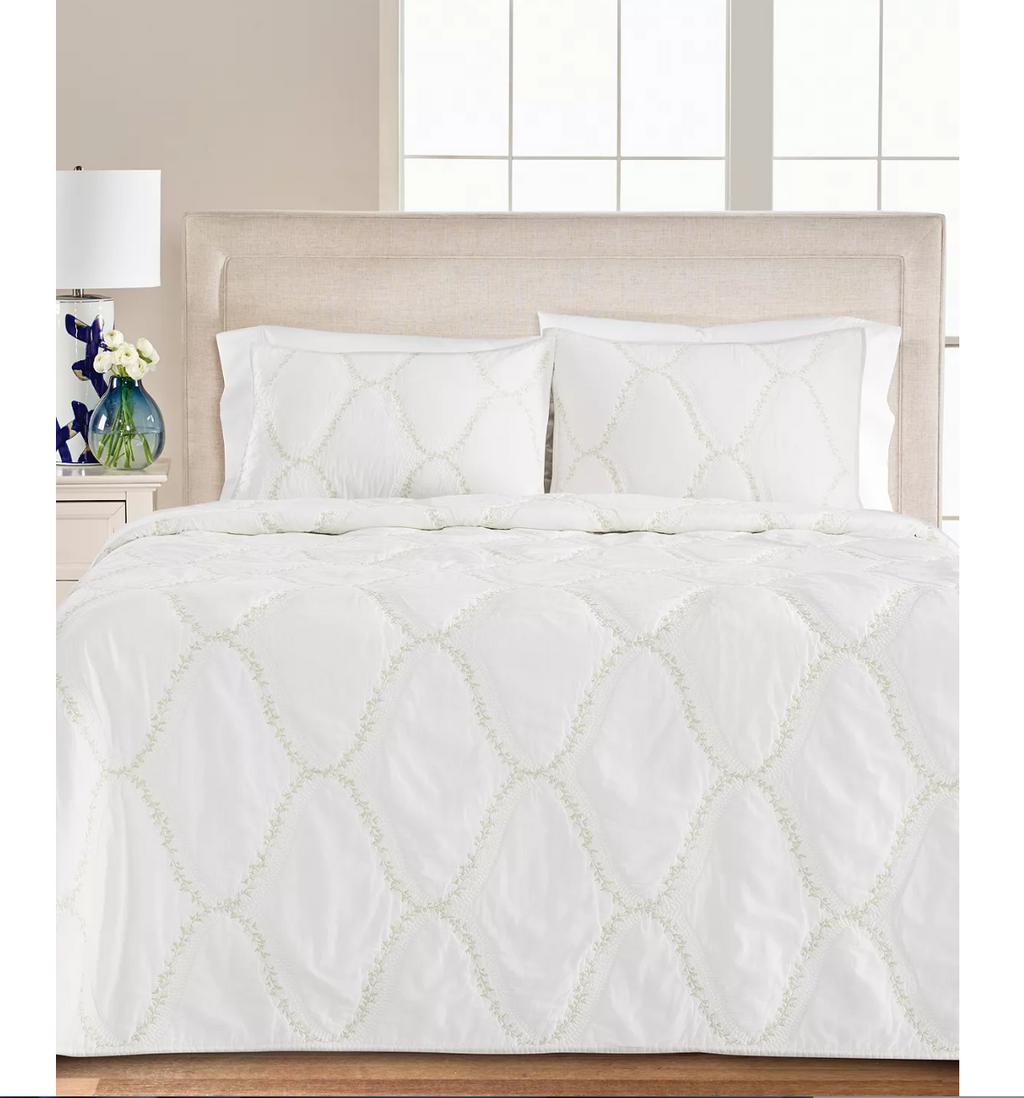 Martha Stewart Collection Floral Embroidered Geo Quilt Collection