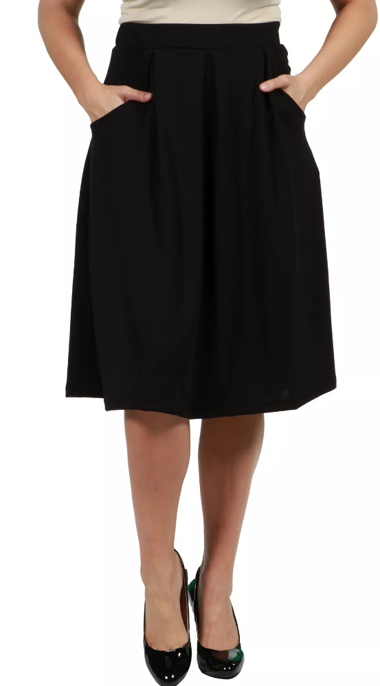 24seven Comfort Apparel Womens Classic Knee Length Skirt, small