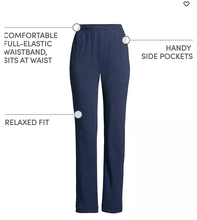 Lands End Womens Sport Knit High Waist Pants
