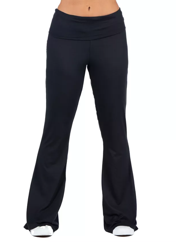 24seven Comfort Womens Bell Bottom Foldover Waist Sweatpants, S