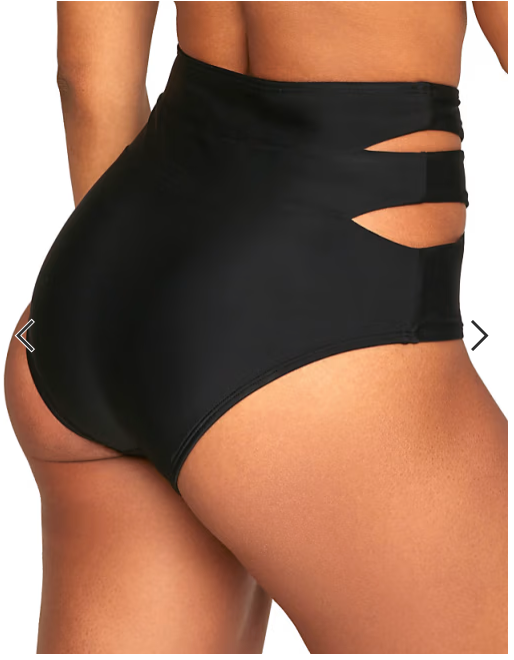 Adore Me Womens Demi Swimwear High Waist Bikini Bottom - Black, Medium