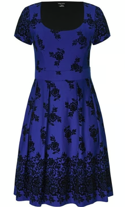 City Chic Womens Plus Pleated Printed, Size 18