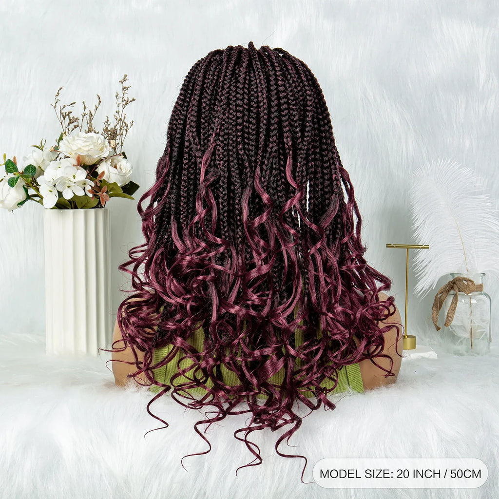 Pre-Looped Bohemian Box Braids with Curly Ends | Crochet Hair