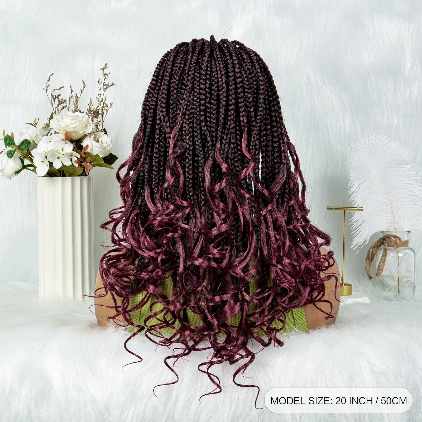 Pre-Looped Bohemian Box Braids with Curly Ends | Crochet Hair