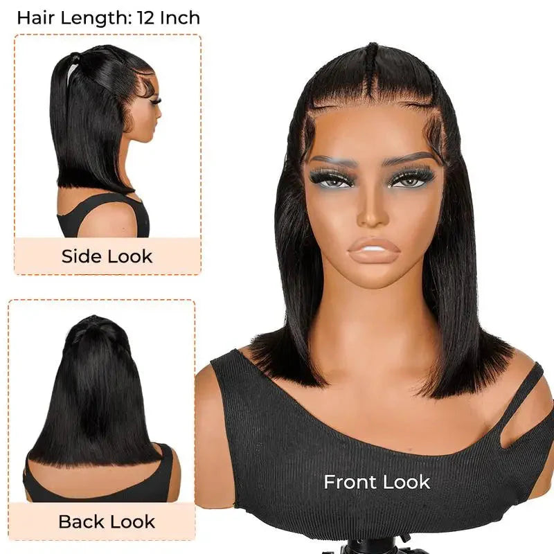 Pre-Braided Half Up Half Down & Ponytail Wig | 13x4 Lace Frontal | Pre-Plucked & Pre-Cut | Ready-to-Go Synthetic Braided Wig