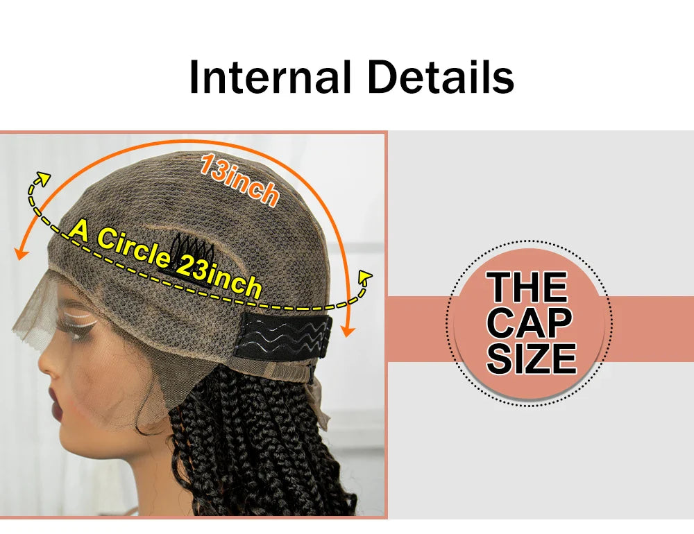 Short Boho Knotless Braids Bob Wig with Curly Ends | Full Lace