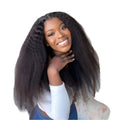Kinky Straight U-Part Wig | Black & Brown Human Hair for Seamless Blend