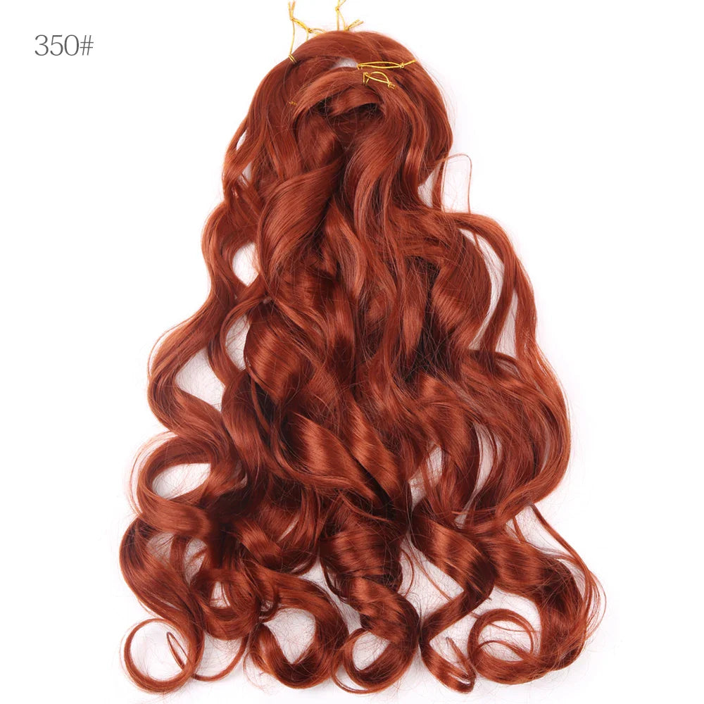 French Curly Crochet Braiding Hair - Ombre Spiral Curls - Pre-Stretched Synthetic Hair Extensions