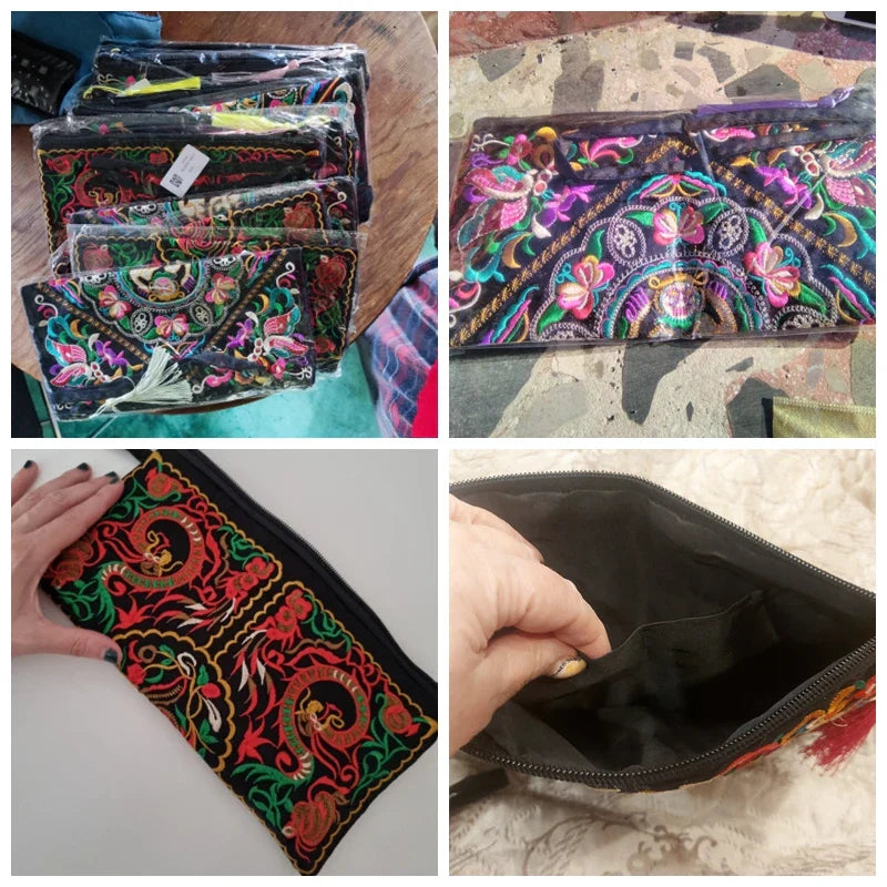 Luxury Design Flowers Clutches Pouch | Fashion Women's Wallet Wrist Handbag & Lady Vintage Envelope Phone Purse (Card Holders Pocket)
