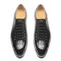 Europe 2024 Fall Luxury Men's Genuine Leather Plaid Casual Shoes | Black & Dark Brown Business Sneakers (Height Increasing)