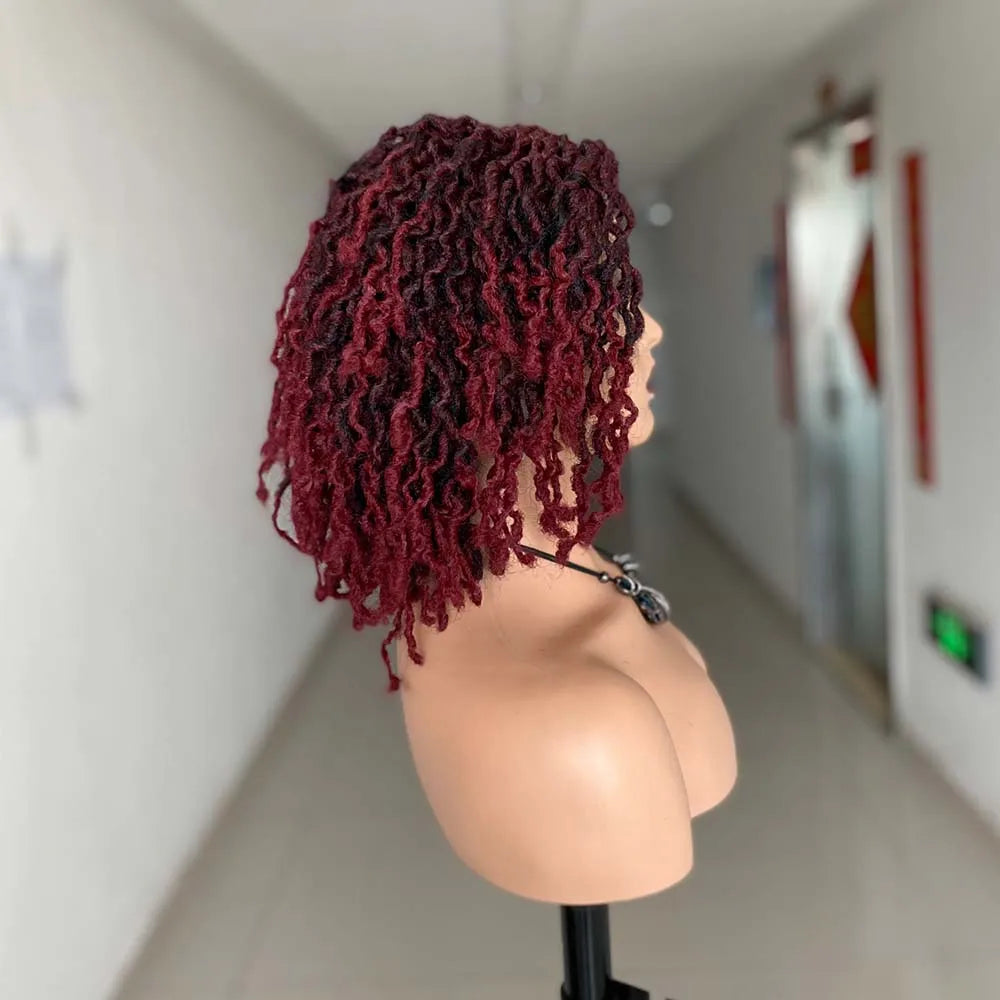 Short Braided Wig | Faux Locs Wig | Goddess Locs Wig | Afro Braids | Synthetic Dreadlock Wig