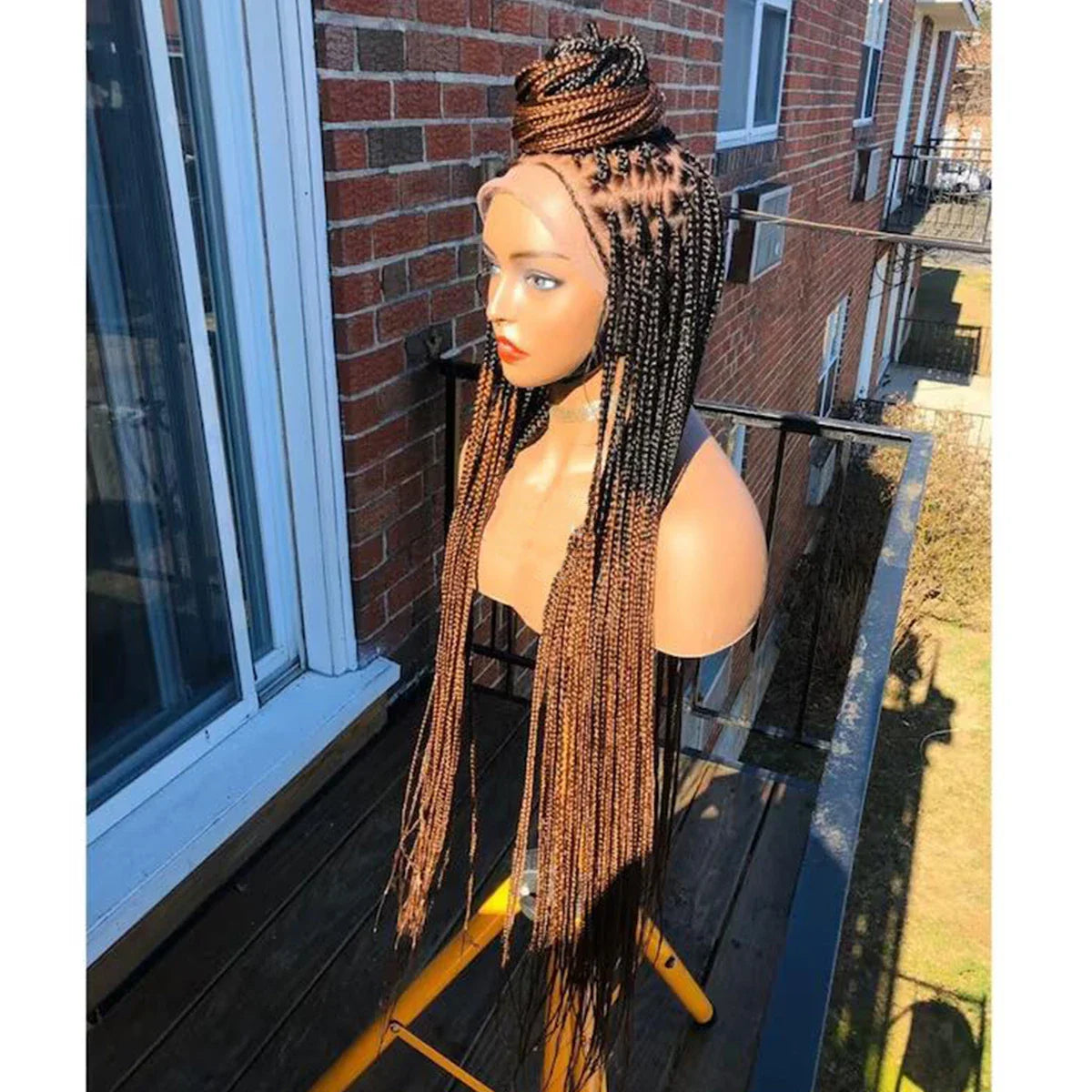 Ready-to-Ship 28" Center Part Box Braids Wig | 13x4 Lace Front | Middle Part | Kanekalon