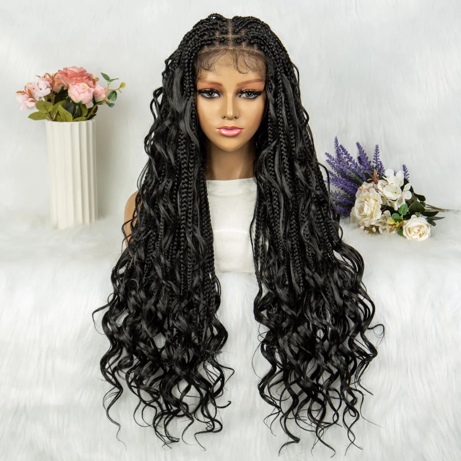 Knotless Box Braids & Dreadlocks Wig | Lace Front with Baby Hair