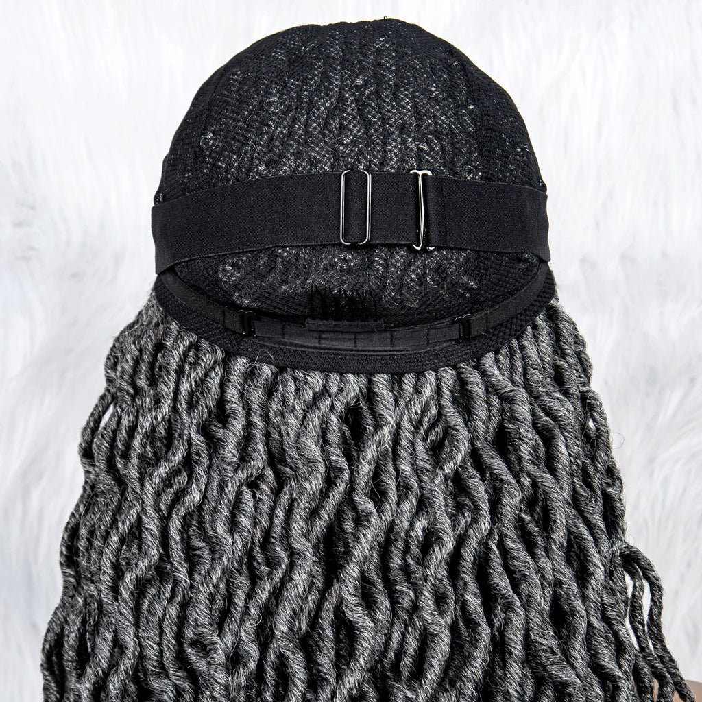 Knotless Box Braided Wig with Curly Ends & Baby Hair | Synthetic Lace Front Wig for Black Women