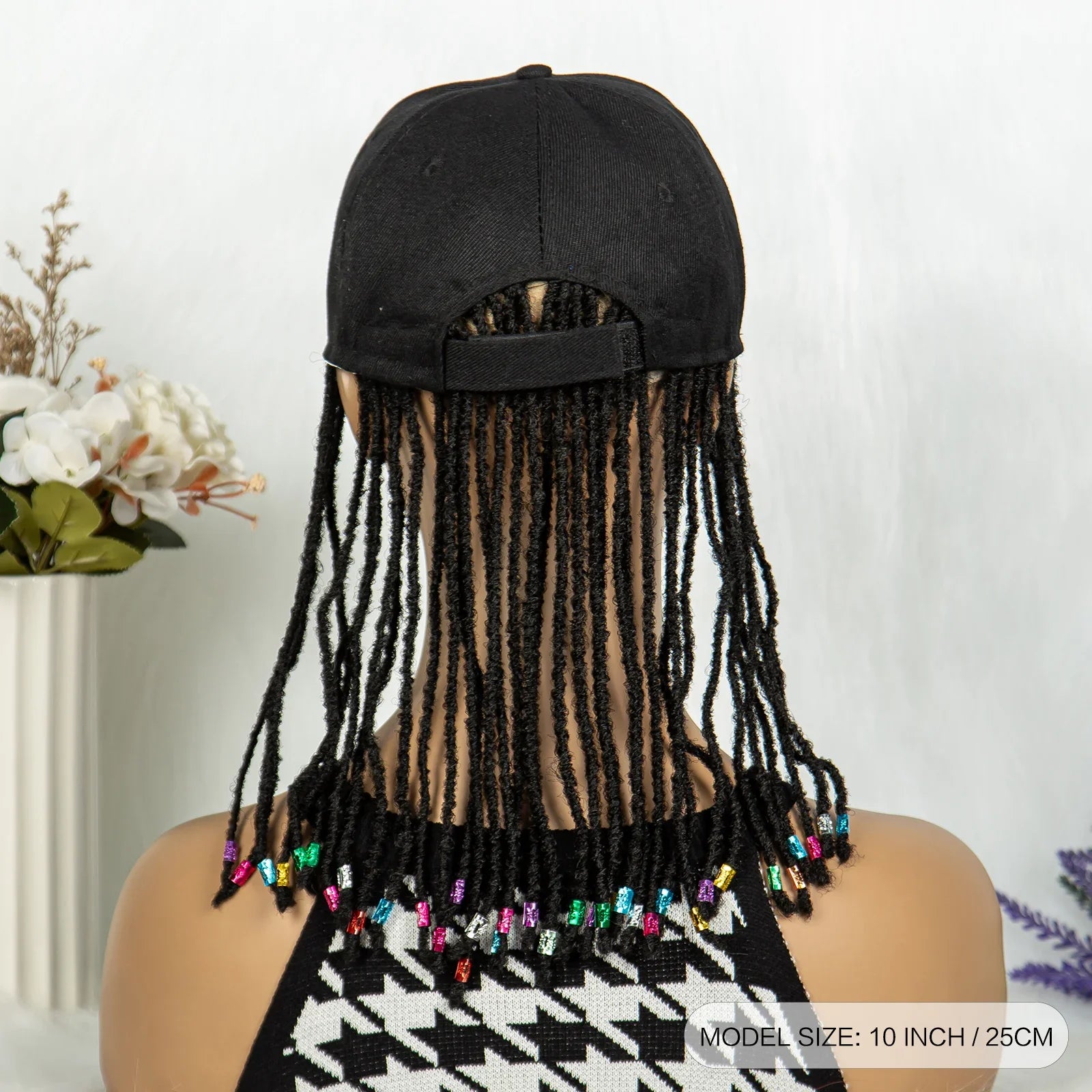 Braided Baseball Cap Wig | Adjustable Hat Wig | Afro Black Women & Girls