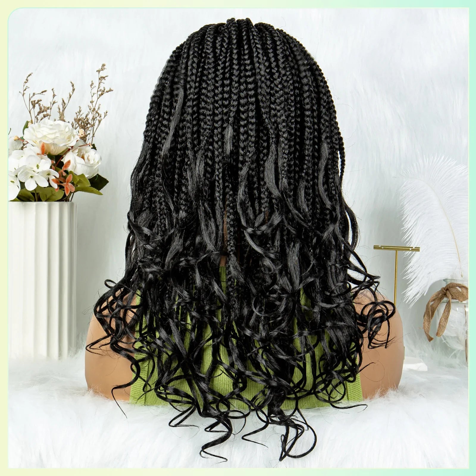 Pre-Looped Bohemian Box Braids with Curly Ends | Crochet Hair