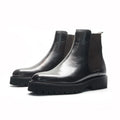 British Style High Top Men's Chelsea Boots | Classic Luxury Genuine Leather (Height Increasing, Elastic Band)
