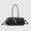 Vintage Underarm Bag for Women | Soft Split Leather Multi-Pocket Shoulder Handbag (Luxury Designer, Half Moon Shape)