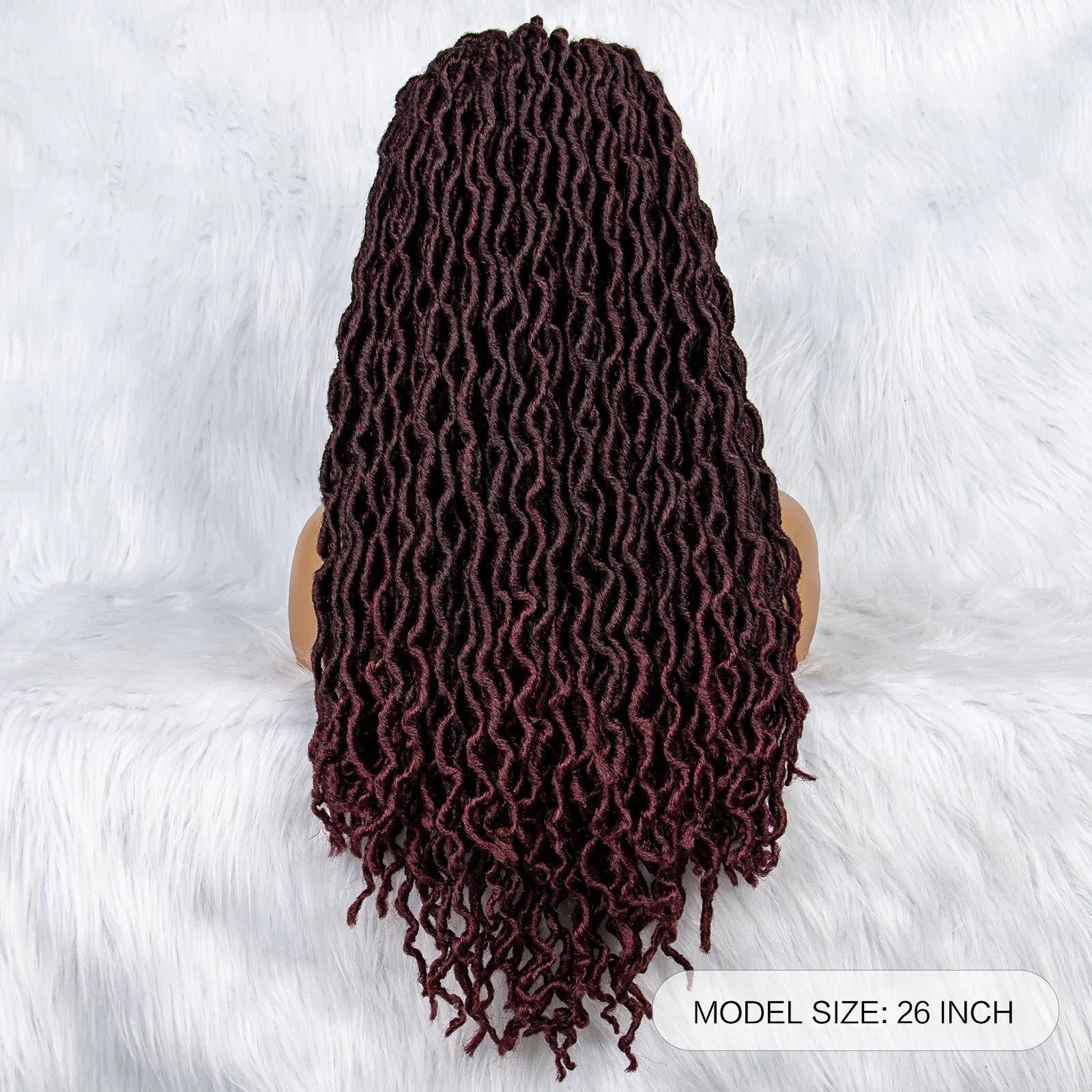 Knotless Box Braided Wig with Curly Ends & Baby Hair | Synthetic Lace Front Wig for Black Women