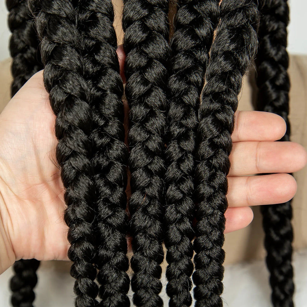Knotless Box Braids Full Lace Wig | Cornrow Accents | Baby Hair | Synthetic Braided Wig
