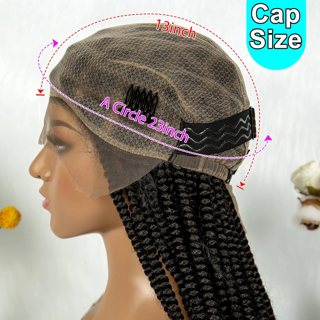 KIMA Short Box Braids Wig with Bantu Tips | Full Lace Crochet Twists