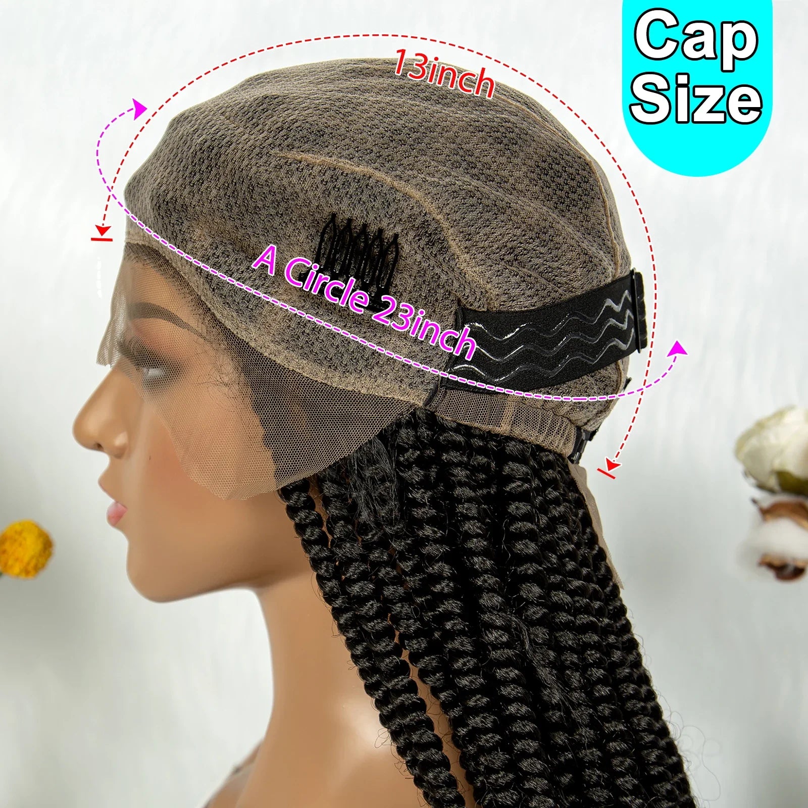 KIMA Short Box Braids Wig with Bantu Tips | Full Lace Crochet Twists