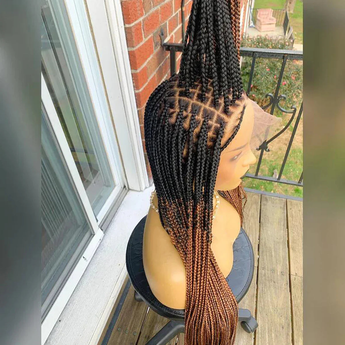 Ready-to-Ship 28" Center Part Box Braids Wig | 13x4 Lace Front | Middle Part | Kanekalon