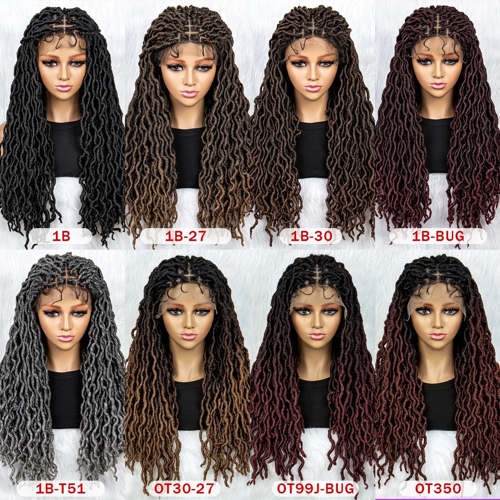 Knotless Box Braided Wig with Curly Ends & Baby Hair | Synthetic Lace Front Wig for Black Women