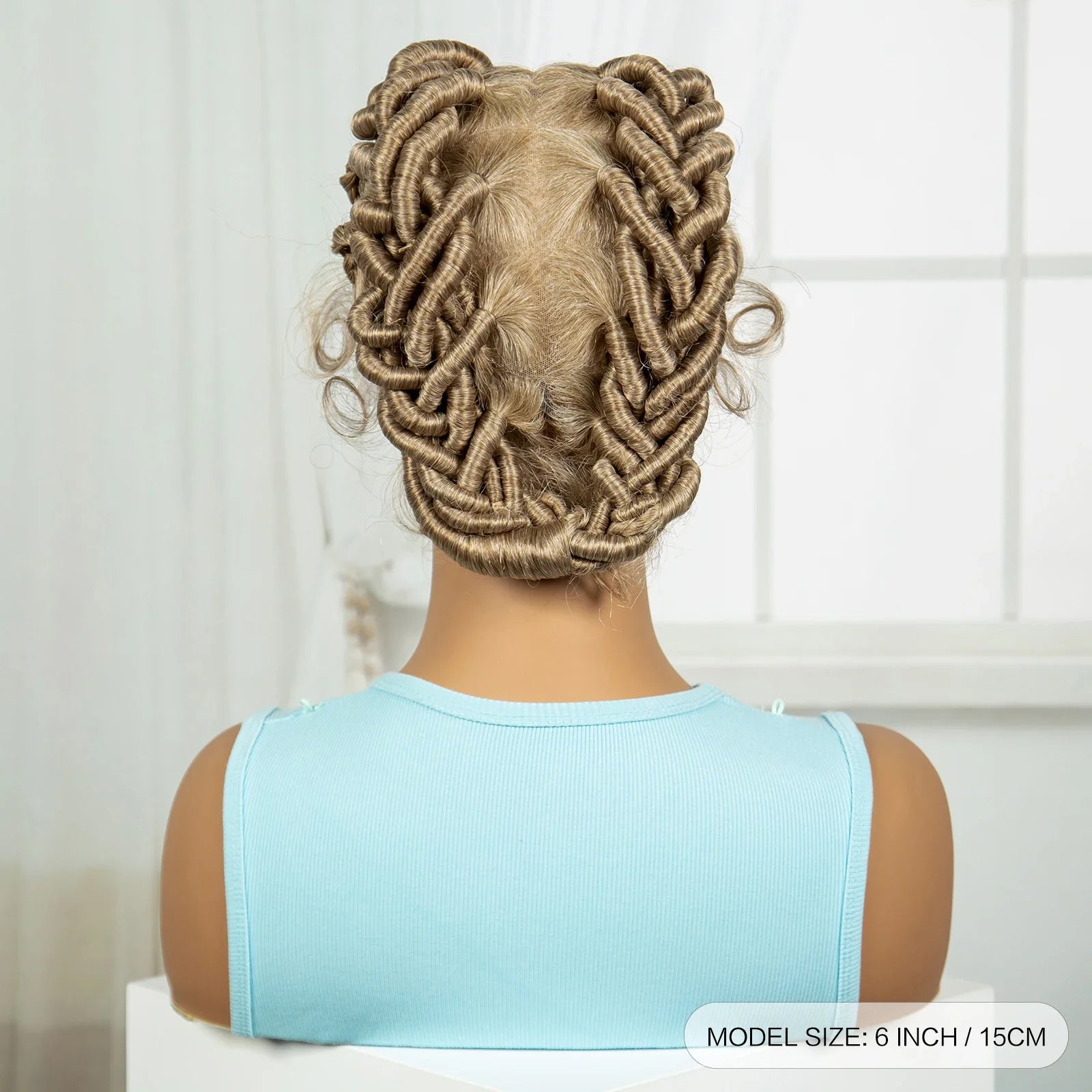 Ginger Orange Bantu Knotless Braids Wig | Full Lace | Baby Hair