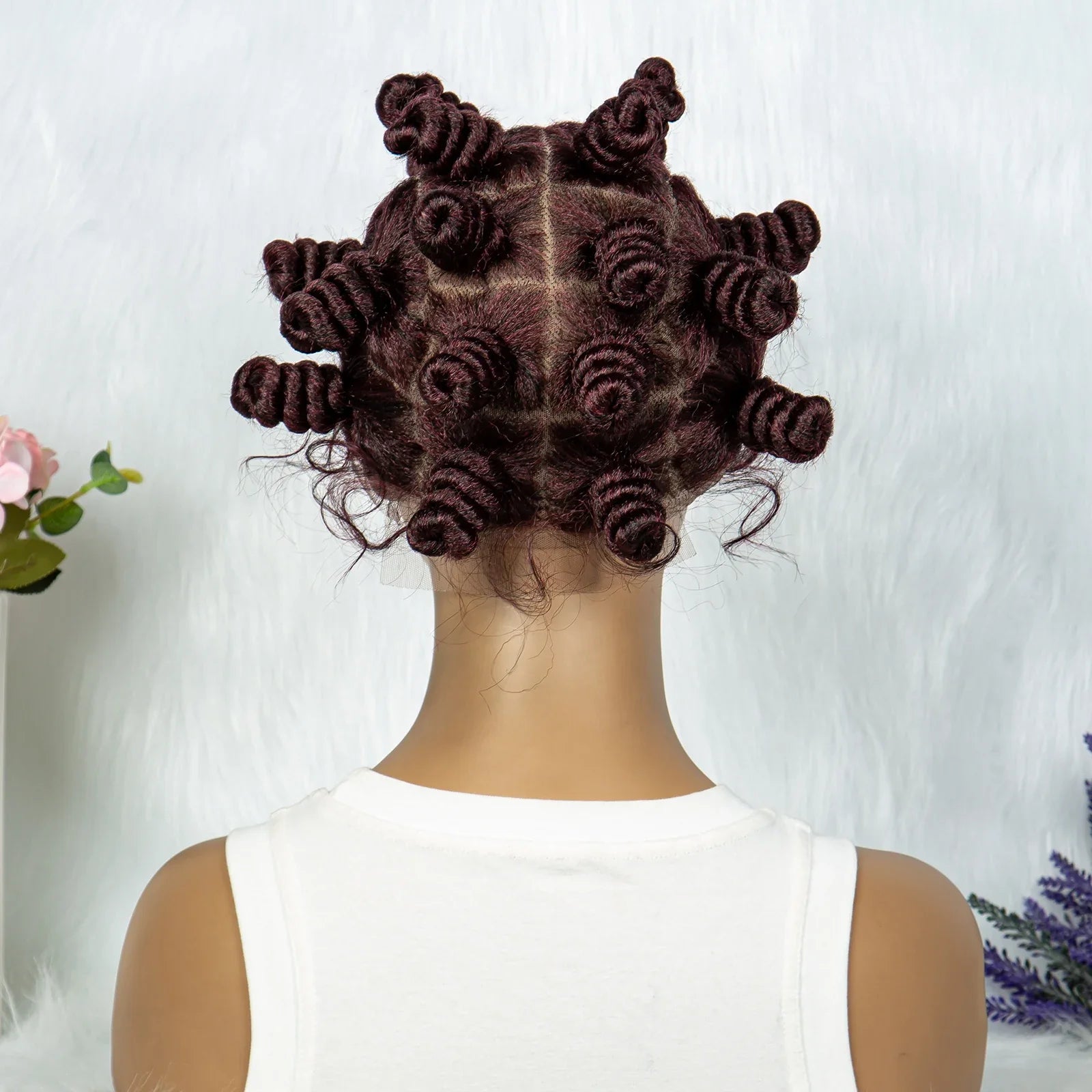 KIMA Bantu Knot Knotless Box Braids Wig | 350# Blonde Braided Bun Full Lace Wig for Black Women