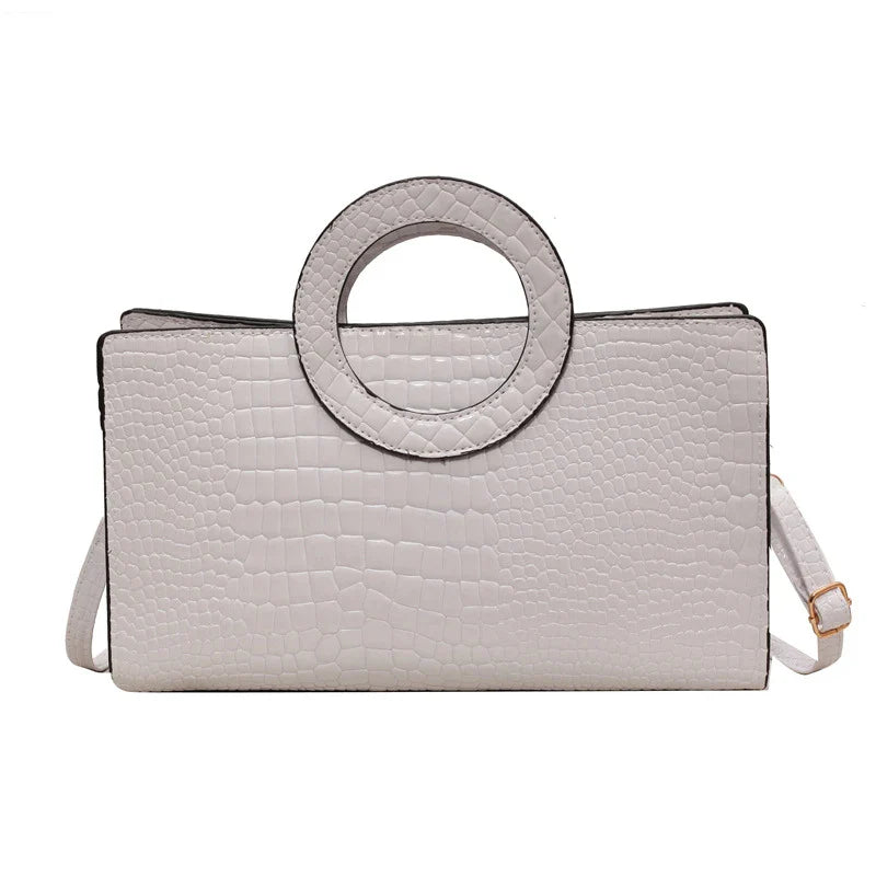 Luxury Crocodile Pattern Women's Handbag | Fashion Shoulder & Crossbody Bag (Famous Brand Designer PU Leather, Large Capacity)