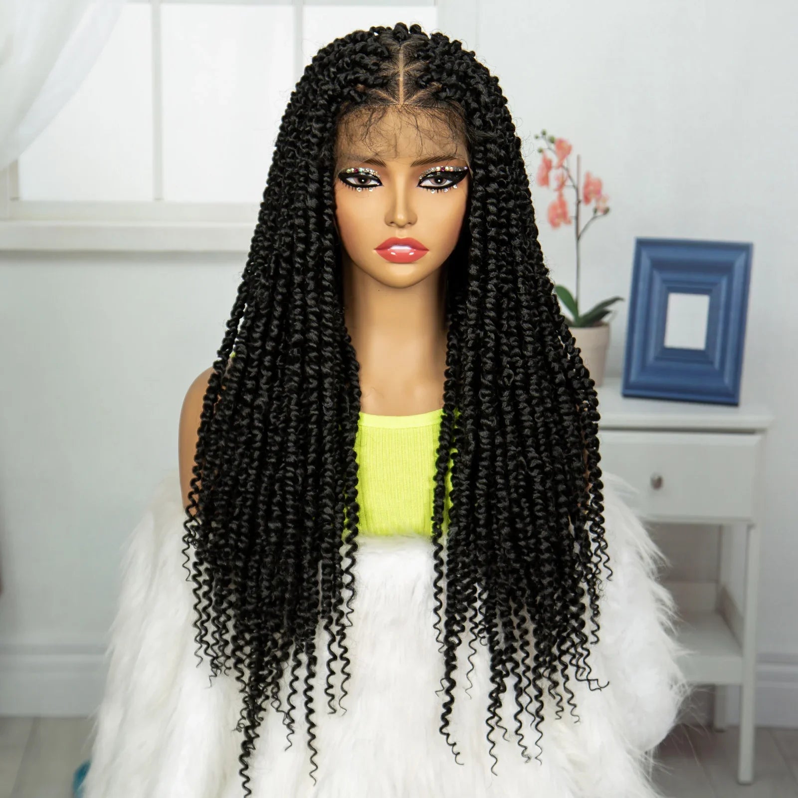 Burgundy Knotless Twist Dreadlocks Lace Front Wig | Crochet Braids | Full Lace | Black Women