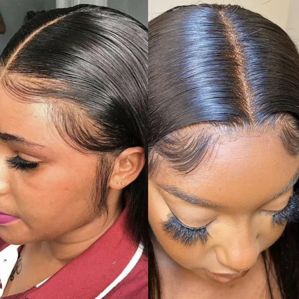 Glueless 13x4 Straight Lace Front Bob Wig Pre-Plucked 4x4 Closure Brazilian Remy Human Hair Bone Straight Short Bob