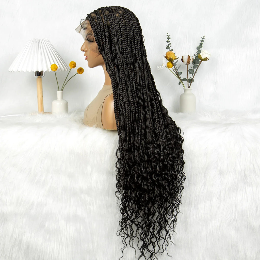 Boho Triangle Knotless Box Braids Wig | Full Lace | Baby Hair | KIMA Synthetic