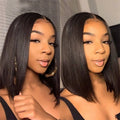 180% Density 13x4 Bone Straight Bob Wig | Brazilian Remy Hair | Transparent Lace Frontal Wig