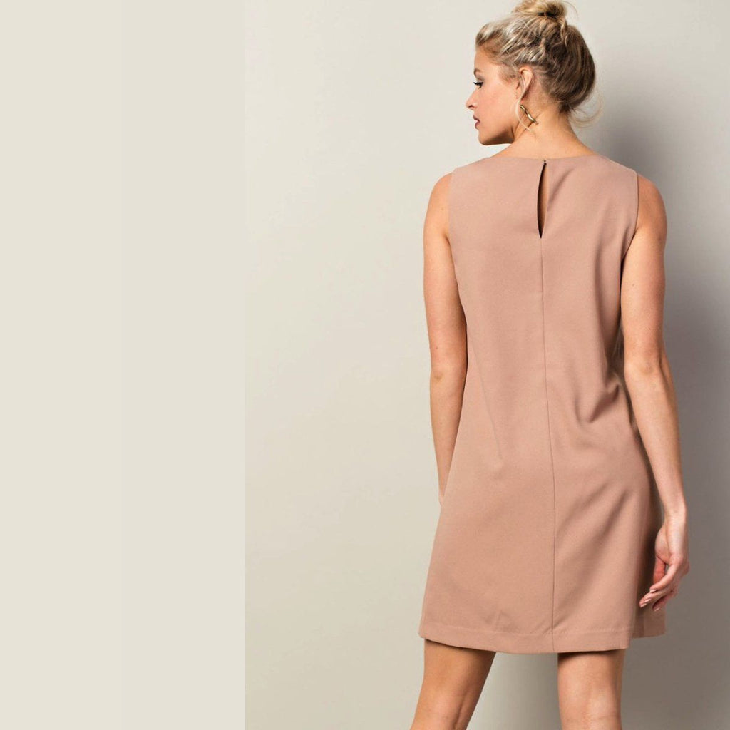 Tan Lace Peep Dress