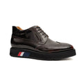 Tri-Stripe Patent Brogue Bootie